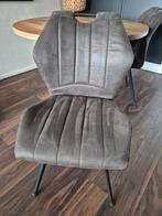 4x eetkamer stoelen industrieel stoer antraciet/grijs/bruin, Ophalen, Bruin, Zo goed als nieuw, Vier