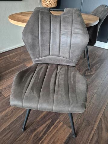 4x eetkamer stoelen industrieel stoer antraciet/grijs/bruin beschikbaar voor biedingen