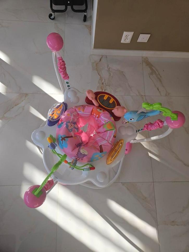 Baby Jumperoo - Springplezier!, Kinderen en Baby's, Speelgoed | Babyspeelgoed, Zo goed als nieuw, Babygym, Met licht, Met geluid