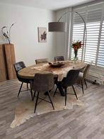 Xl eettafel 200x95 cm van gebeitst steigerhout., Ophalen of Verzenden, Nieuw, Ovaal, 200 cm of meer