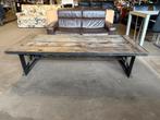 Mooie salontafel hout en zwaar metaal. In de midden va, Huis en Inrichting, Tafels | Salontafels, Ophalen, 50 tot 100 cm, Zo goed als nieuw