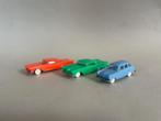Drie oude vintage nostalgische plastic autootjes, Ophalen of Verzenden