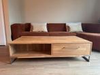 Houten salontafel met lades en opbergruimte, nette staat, Huis en Inrichting, Tafels | Salontafels, 100 tot 150 cm, Eikenhout