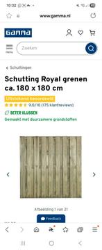 Schutting  Royal grenen 180x180cm Geïmpregneerd geschaafd, Ophalen, Zo goed als nieuw, Minder dan 3 meter