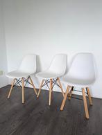 Set van 3 Witte Eames Replica Eetkamerstoelen, Huis en Inrichting, Stoelen, Ophalen, Wit