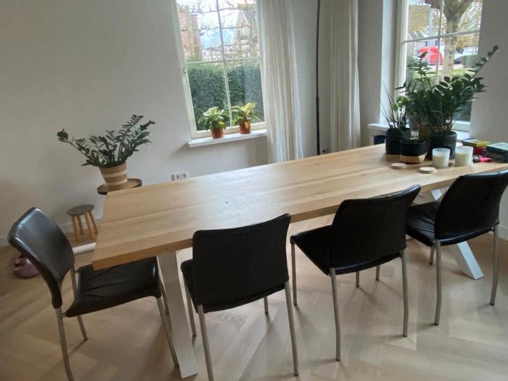 Bree's new world eetkamerstoel Amore 6x, Huis en Inrichting, Stoelen, Gebruikt, Vijf, Zes of meer stoelen, Leer, Metaal, Bruin