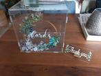 Enveloppendoos  met kristallen en thank you bordje, Hobby en Vrije tijd, Ophalen, Zo goed als nieuw, Versiering, Geboorte of Huwelijk