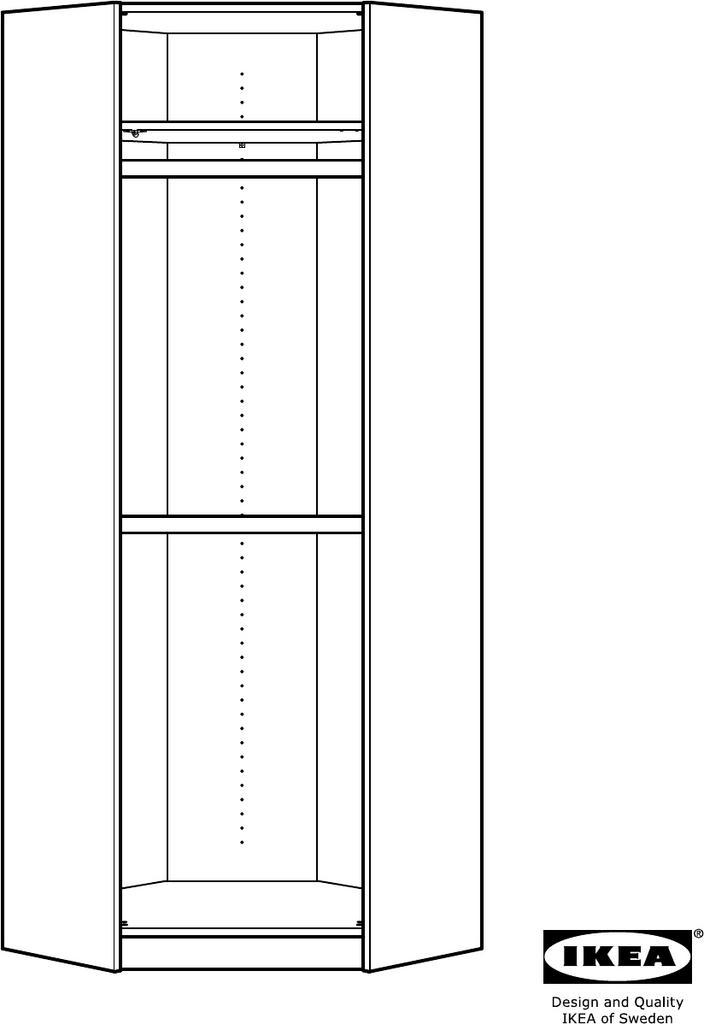 Ikea Pax hoekkast, Huis en Inrichting, Kasten | Kledingkasten, Gebruikt, 200 cm of meer, 50 tot 100 cm, 50 tot 75 cm, Met plank(en)