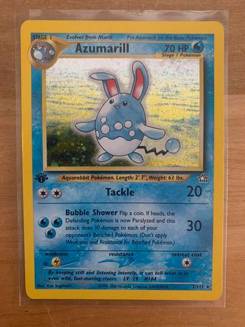 Azumarill first edition 2/111 Neo Genesis beschikbaar voor biedingen