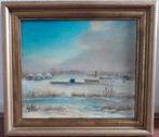 Schilderij Boerderij in de winter, omgeving van de IJssel, Ophalen, Minder dan 50 cm, Gebruikt, Oorspronkelijke maker