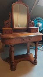 Antieke Kaptafel met Spiegel, Gebruikt, 100 tot 150 cm, 100 tot 150 cm, Hout