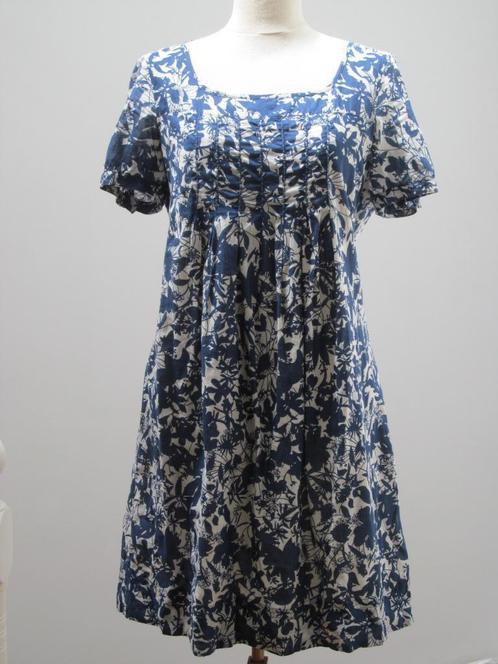 Jurk Esprit maat 38, wit en blauw dessin, Kleding | Dames, Jurken, Zo goed als nieuw, Maat 38/40 (M), Blauw, Boven de knie, Ophalen of Verzenden
