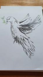 Pentekening vredesduif, tekening, kunst, duif, Ophalen of Verzenden