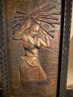 Kunstwerk Afrikaans koperen plaat met Afrikaans tafereel, Ophalen of Verzenden