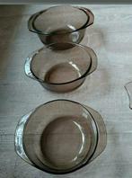 Glas,kom,Ovenschaal,Acropal,Rookkleur,Pyrex,glas,1980,RETRO, Witgoed en Apparatuur, Ophalen of Verzenden, Nieuw