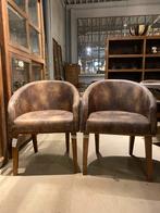 Vintage bruine eetkamer kuipstoelen, Ophalen of Verzenden, Zo goed als nieuw, Bruin, Stof