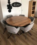 Mangohouten eettafel rond 150 cm, Huis en Inrichting, Tafels | Eettafels, Ophalen, 150 tot 200 cm, Rond, Zo goed als nieuw