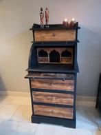 Prachtige secretaire , kast , hout, zwart , stevig, Ophalen, Met plank(en), Gebruikt, 100 tot 150 cm