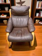 Vintage leren relax fauteuil leren comfort stoel, Huis en Inrichting, Fauteuils, Ophalen, Zo goed als nieuw, 50 tot 75 cm, Leer