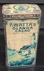 Antiek Kwatta cacao blik van 1 kilo., Verzamelen, Blikken, Ophalen of Verzenden, Gebruikt, Overige