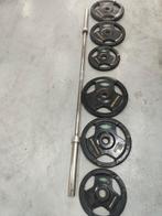 Halterstang set 130 KG muscle driver, Ophalen, Halterschijven, Benen, Gebruikt