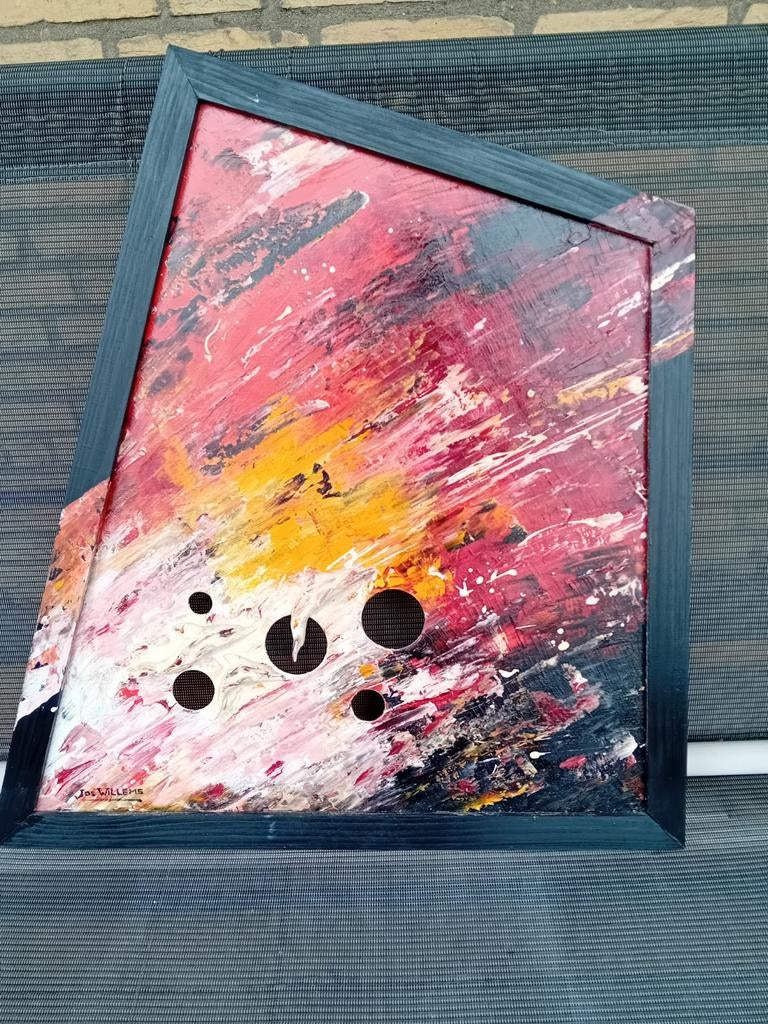 Schilderij dolfijnen, Antiek en Kunst, Kunst | Schilderijen | Modern, Ophalen of Verzenden