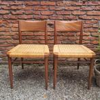 2 vintage eetkamerstoelen, Georg Leowald voor Wilkhahn 1960, Ophalen, Riet of Rotan, Gebruikt, Twee