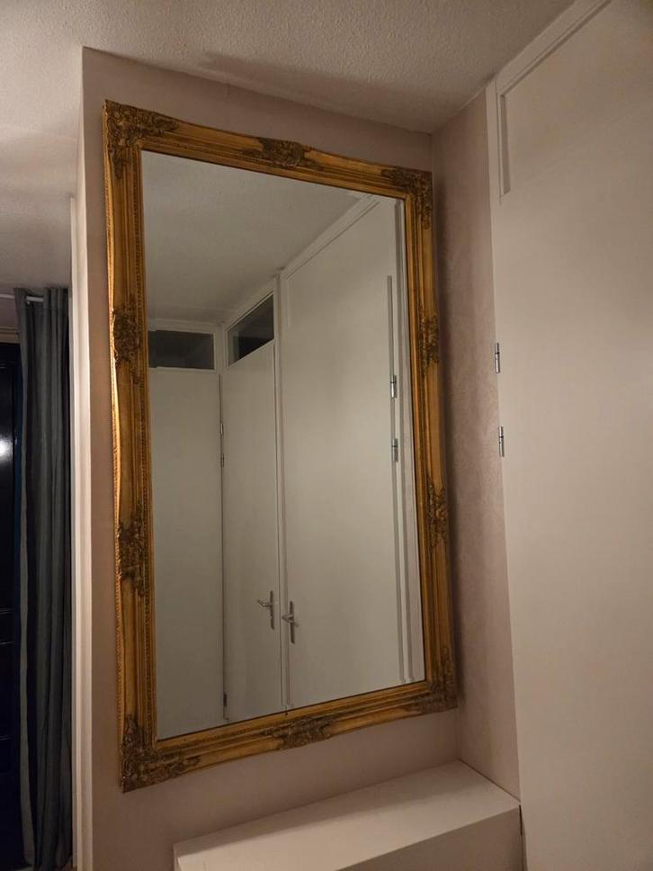 Grote Romantische Spiegel met Gouden Rand, Huis en Inrichting, Woonaccessoires | Spiegels, Zo goed als nieuw, 75 tot 100 cm, 100 tot 150 cm