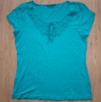 Blauw T-Shirt met Detail van Kant Promiss (M), Maat 38/40 (M), Promiss, Blauw, Ophalen of Verzenden