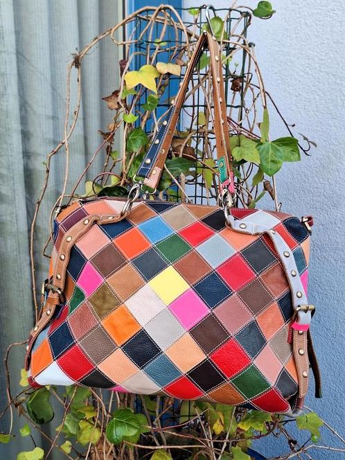 Multicolour leren laptoptas, Sieraden, Tassen en Uiterlijk, Tassen | Schoudertassen, Nieuw, Leer, Ophalen of Verzenden