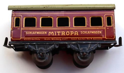 Antiek blik trein Mitropa Schlafwagen ca 1920 Spoor 0, Antiek en Kunst, Antiek | Speelgoed, Ophalen of Verzenden