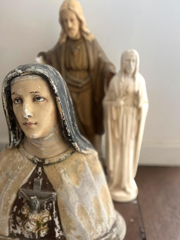 Diverse beelden maria jezus religie, Antiek en Kunst, Antiek | Religie, Ophalen of Verzenden