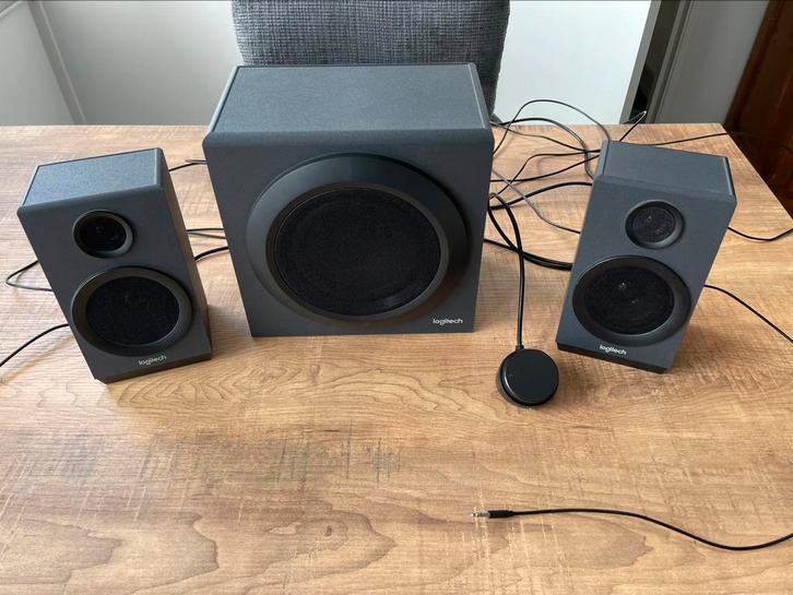 Logitech Z333 2.1 computer luidsprekers, Computers en Software, Pc speakers, Gebruikt, Audiokanaal 2.1, Ophalen