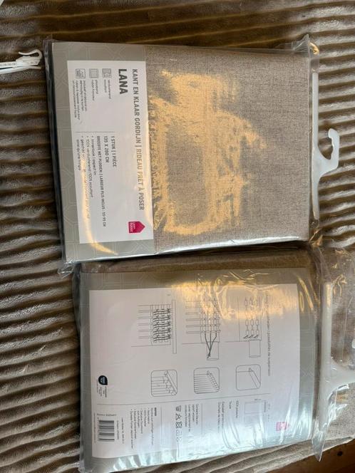 2x gordijn Lana (Leen bakker), Huis en Inrichting, Stoffering | Gordijnen en Lamellen, Nieuw, 200 cm of meer, 100 tot 150 cm, Wit