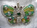 Mooie Zilveren Tiffany Hanger - Vlinder met Citrien - Gran, Sieraden, Tassen en Uiterlijk, Antieke sieraden, Verzenden, Zilver