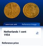 Nederlandse 1 cent 1954, Ophalen, Nederland, Munten