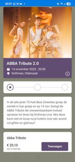 2 tickets aangeboden voor ABBA Tribute 2.0 Kothman Oldenzaal, Tickets en Kaartjes, Twee personen, November