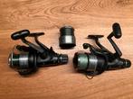 2 Shimano aero 8000 re baitrunners met reservespoel, Watersport en Boten, Ophalen of Verzenden, Gebruikt, Molen