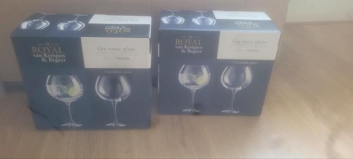 4 Royal van Kempen & Begeer Gin Tonic Glazen, Huis en Inrichting, Keuken | Servies, Zo goed als nieuw, Glas of Glazen, Overige stijlen