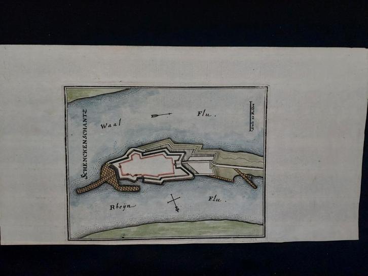 27 / Vestingkaart van Schenckenschans  uit 1659 C. Merian, Antiek en Kunst, Kunst | Etsen en Gravures, Ophalen of Verzenden