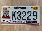 Kentekenplaat ARIZONA - The University of Arizona, Verzamelen, Ophalen of Verzenden, Gebruikt