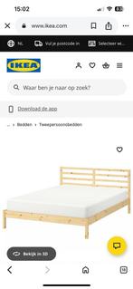 Ikea 2 persoonsbed met lattenbodens 200x 140cm, Huis en Inrichting, Slaapkamer | Bedden, Ophalen, Wit, Tweepersoons, 140 cm