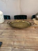 Antiek messing fraai gegraveerd gemerkt dienblad, Ophalen of Verzenden, Gebruikt, Ovaal, Metaal