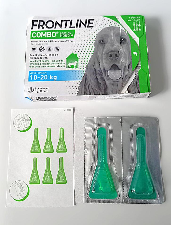 2 pipetten Frontline Combo Spot On - Hond M-, Dieren en Toebehoren, Honden-accessoires, Ophalen of Verzenden
