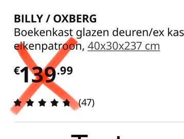 IKEA BILLY / OXBERG Boekenkast zwart eikenpatroon - afbeelding 3