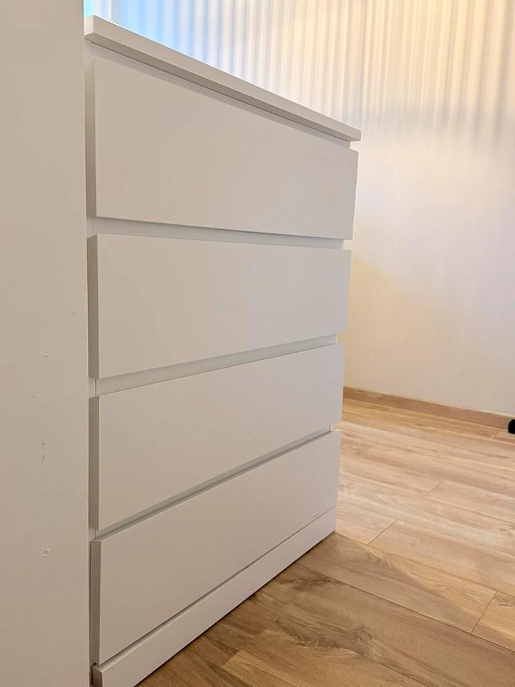 MALM IKEA Ladekast - Wit - 4 Lades - 80x100, Huis en Inrichting, Kasten | Ladekasten, Gebruikt, 100 tot 150 cm, 50 tot 100 cm