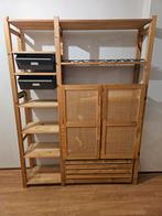 Ivar stellingkast met deurtjes, lades en flessenrek, Ophalen of Verzenden, Gebruikt