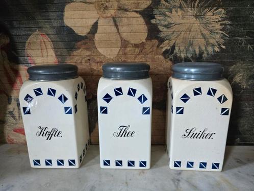 Antieke koffie thee suiker potten, Antiek en Kunst, Antiek | Keukenbenodigdheden, Ophalen of Verzenden