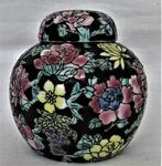 Chinese Gemberpot Jingdezhen Famille Noir Millefleur, Ophalen of Verzenden