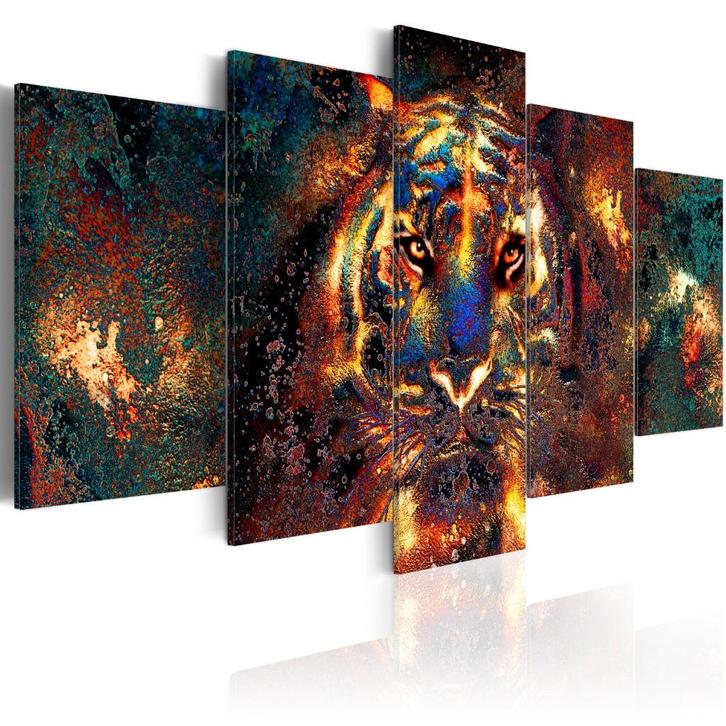 172 Leeuw Abstract 5 Luik Canvas Schilderij 200x100cm Nieuw, Antiek en Kunst, Kunst | Schilderijen | Abstract, Ophalen of Verzenden